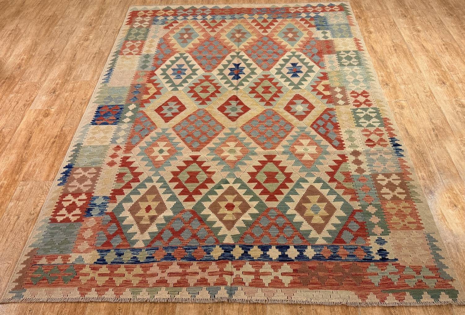 Rug Studios Teppich KELIM ORIGINAL HANDGEARBEITET, Rechteckig, Höhe: 5 mm, Handgewebt, 204 x 290 cm, Multi