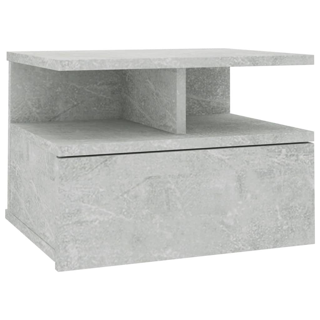 Nachttisch Hängender Nachttisch Betongrau 40 x 31 x 27 cm Spanplatte