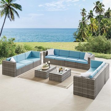 Feel2Home Gartenlounge-Set Gartenmöbel Rattanmöbel Gartenset Polyrattan Lounge versch. Farben, (4-tlg., Premium-Sitzgarnitur), Hochdichter Schaumstoff