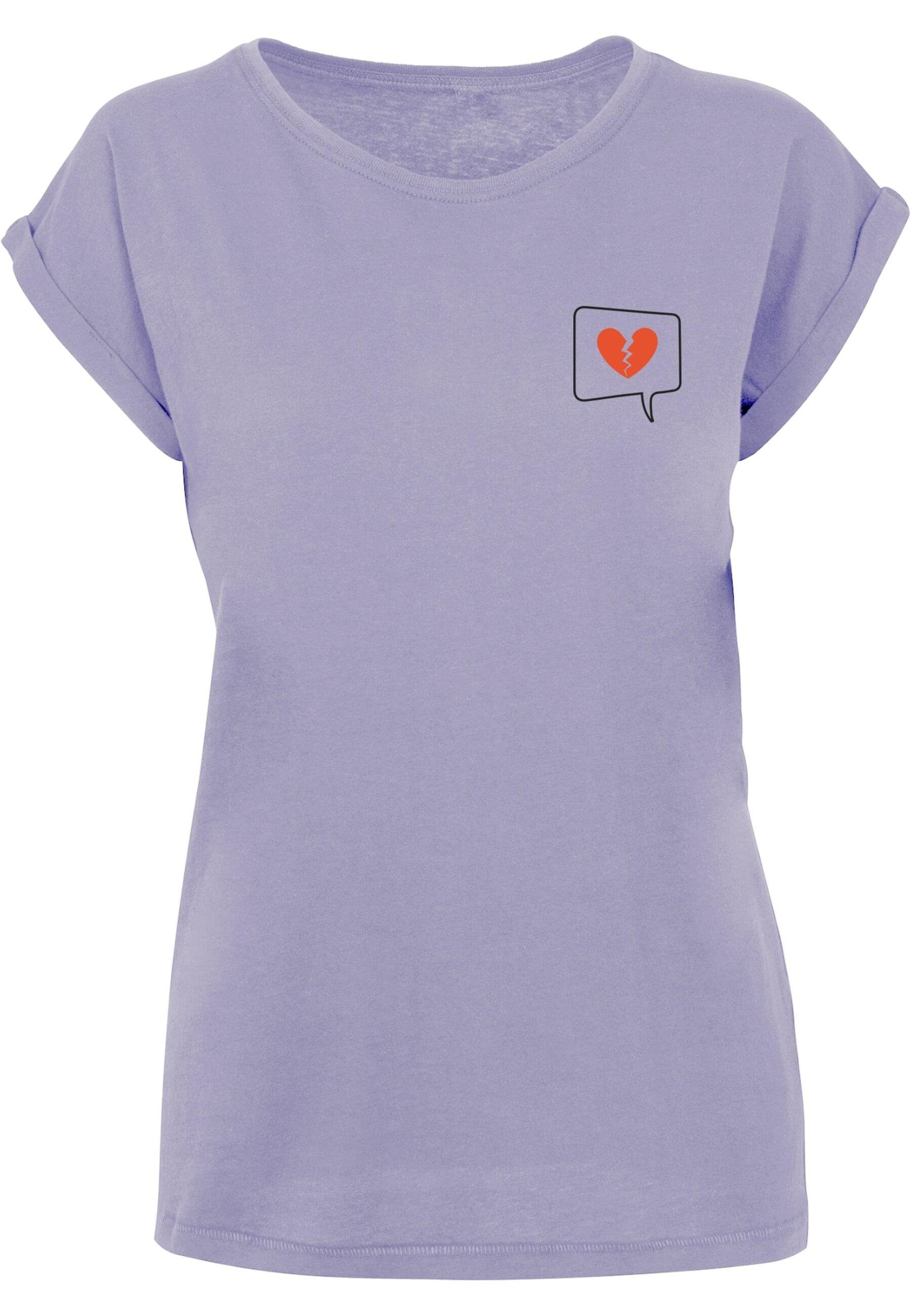 Merchcode T-Shirt Damen Ladies Heartbreak Extended Shoulder Tee (1-tlg) lilac