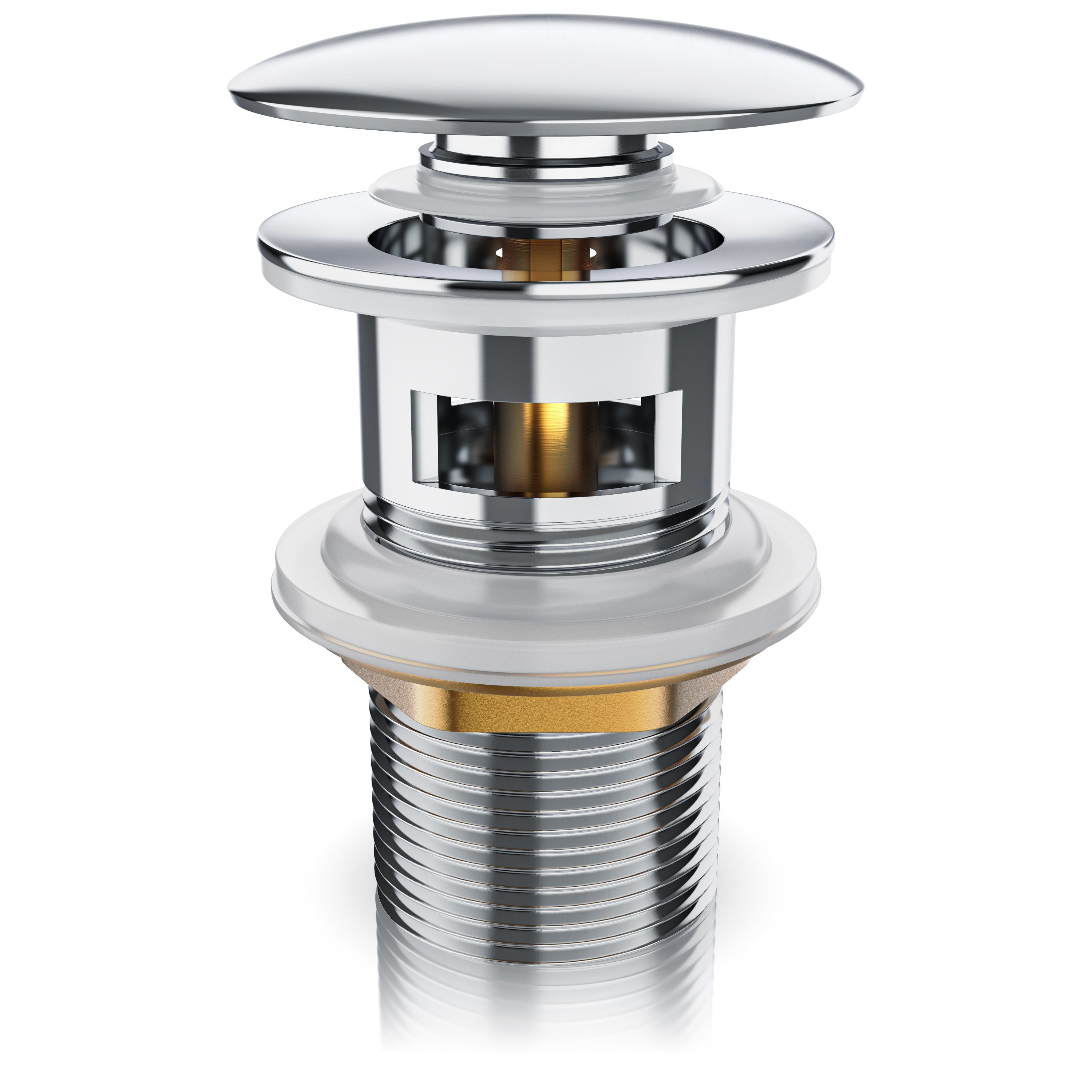 BEARWARE Ablaufgarnitur mit Überlauf Stöpsel, Messing verchromt, 1¼ Zoll, A günstig online kaufen