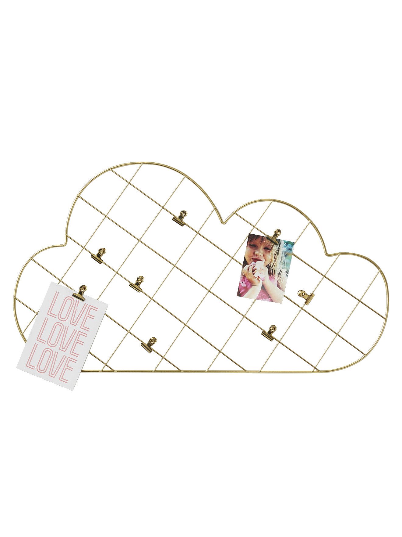 vertbaudet Messlatte Kinderzimmer Metall-Pinnwand mit Klammern, Wolke