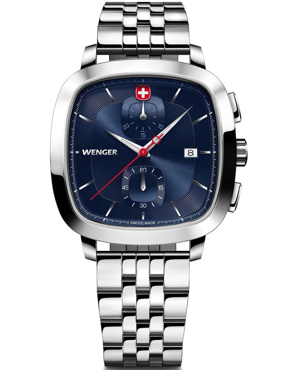 Wenger Quarzuhr Wenger 01.1933.103 Herrenuhr Vintage Classic Chronograph 40mm 5ATM Wenger 01.1933.103 Herrenuhr Vintage Classic Chronograph 40mm 5ATM