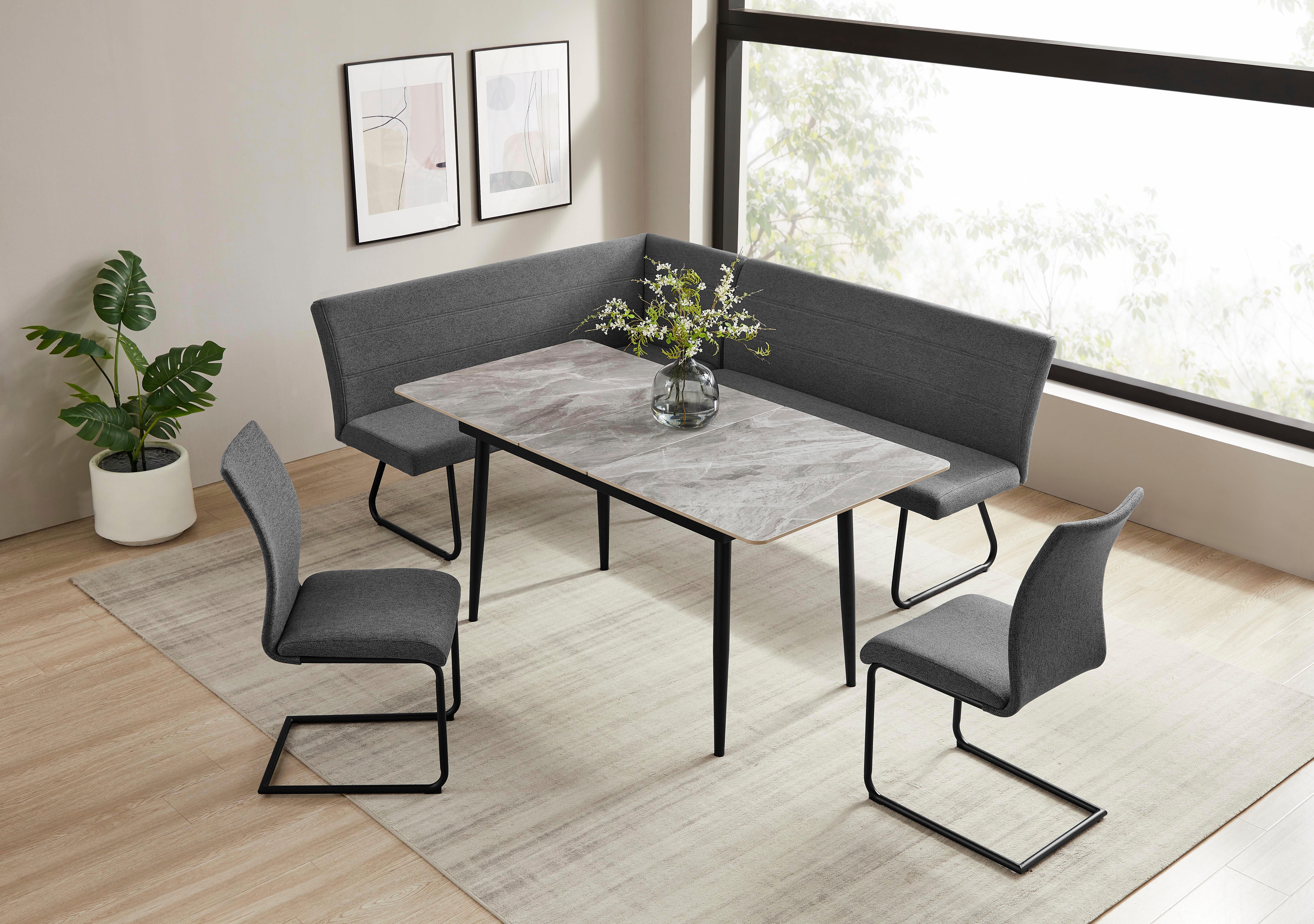 OTTO home Eckbankgruppe Stevian, (Set, 4-tlg., 1 ausziehbarer Esstisch + 1 günstig online kaufen