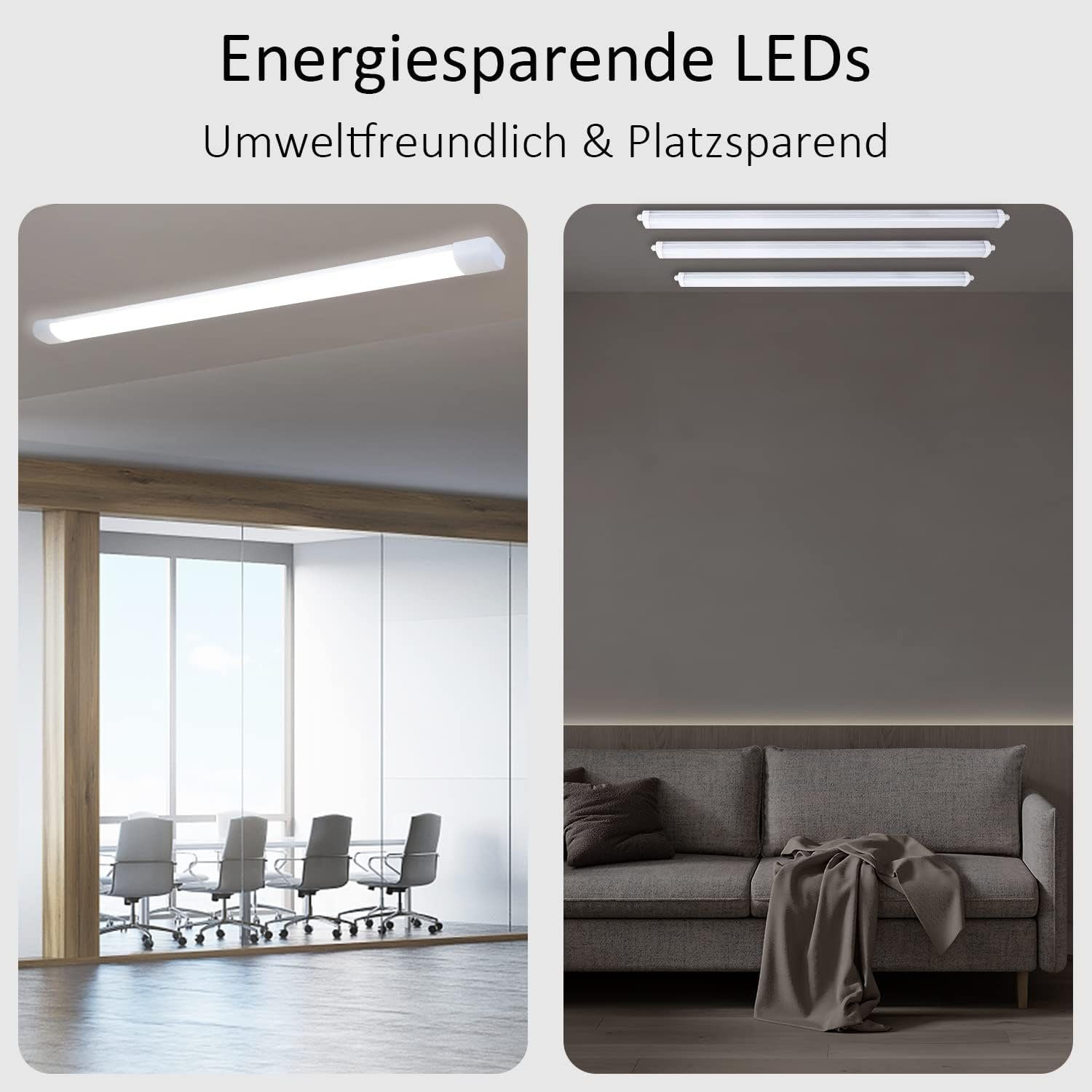 Nettlife LED Deckenleuchte LED Werkstattlampe LED fest integriert Neutralweiß Kellerlampe, LED fest integriert, Neutralweiß, für Küche Wohnzimer Büro Warenhaus Flur Garage Esszimmer
