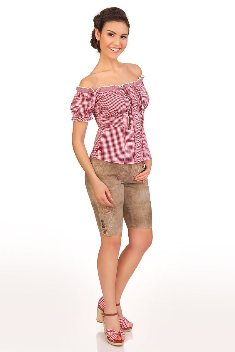 Krüger Madl Trachtenbluse Trachtenbluse - VERA - rot