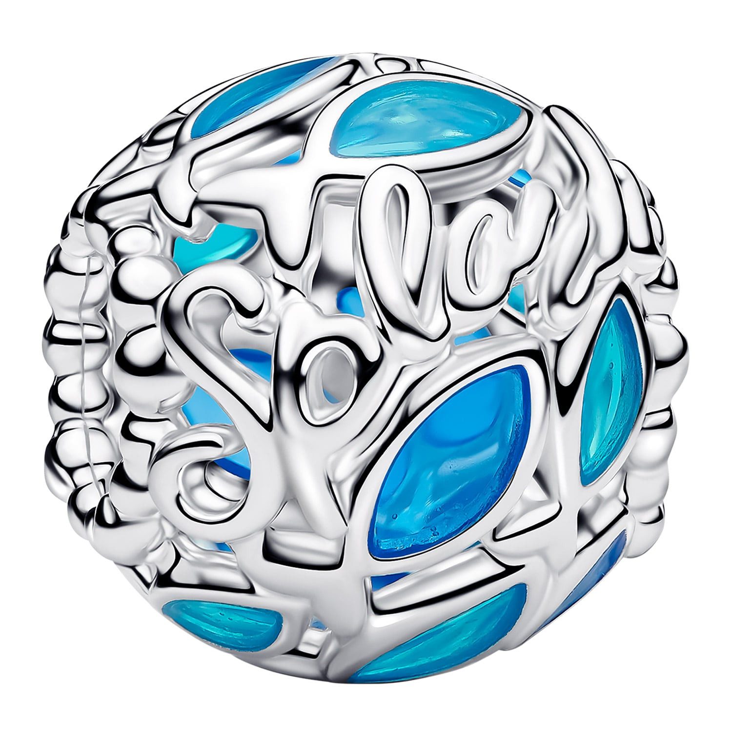 Pandora Charm-Armband Damen-Silber Starter-Set Schwimmende Fische Bundle