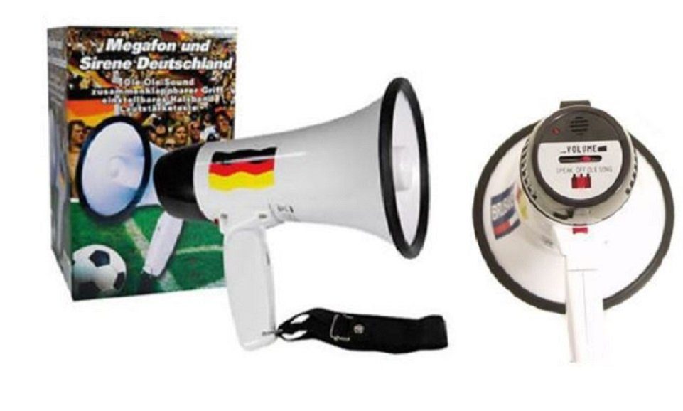 Megafon Fan-Megafon / Sirene im Deutschland-Design, bis 100 Mtr. Reichweite!