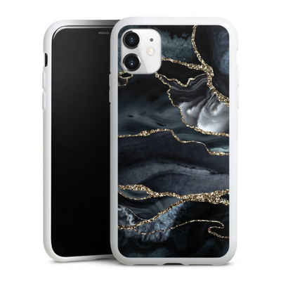 DeinDesign Handyhülle Glitzer Look Marmor Trends Dark marble gold Glitter look, Apple iPhone 11 Silikon Hülle Bumper Case Handy Schutzhülle
