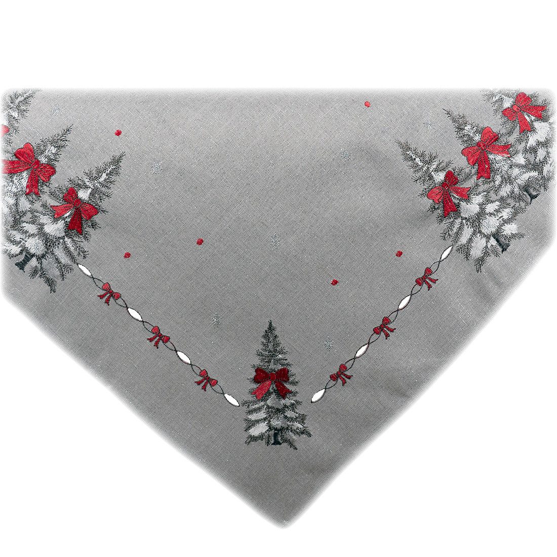 texpot Tischdecke Tischläufer Stickerei Baum mit Schleife Winter Weihnachte günstig online kaufen