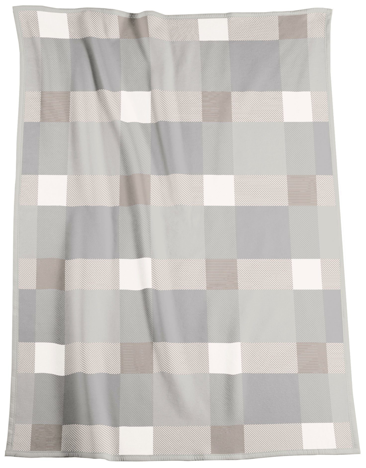 Wohndecke Check cream, karierte Kuscheldecke in günstig online kaufen
