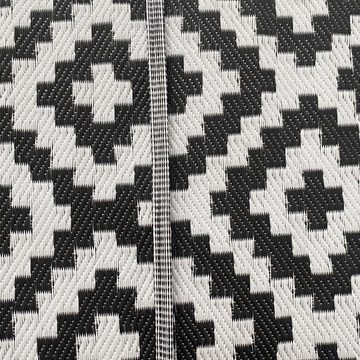 Outdoorteppich Strapazierfähiger Ethno-Outdoor-Teppich in schwarz weiß, Carpetia, rechteckig