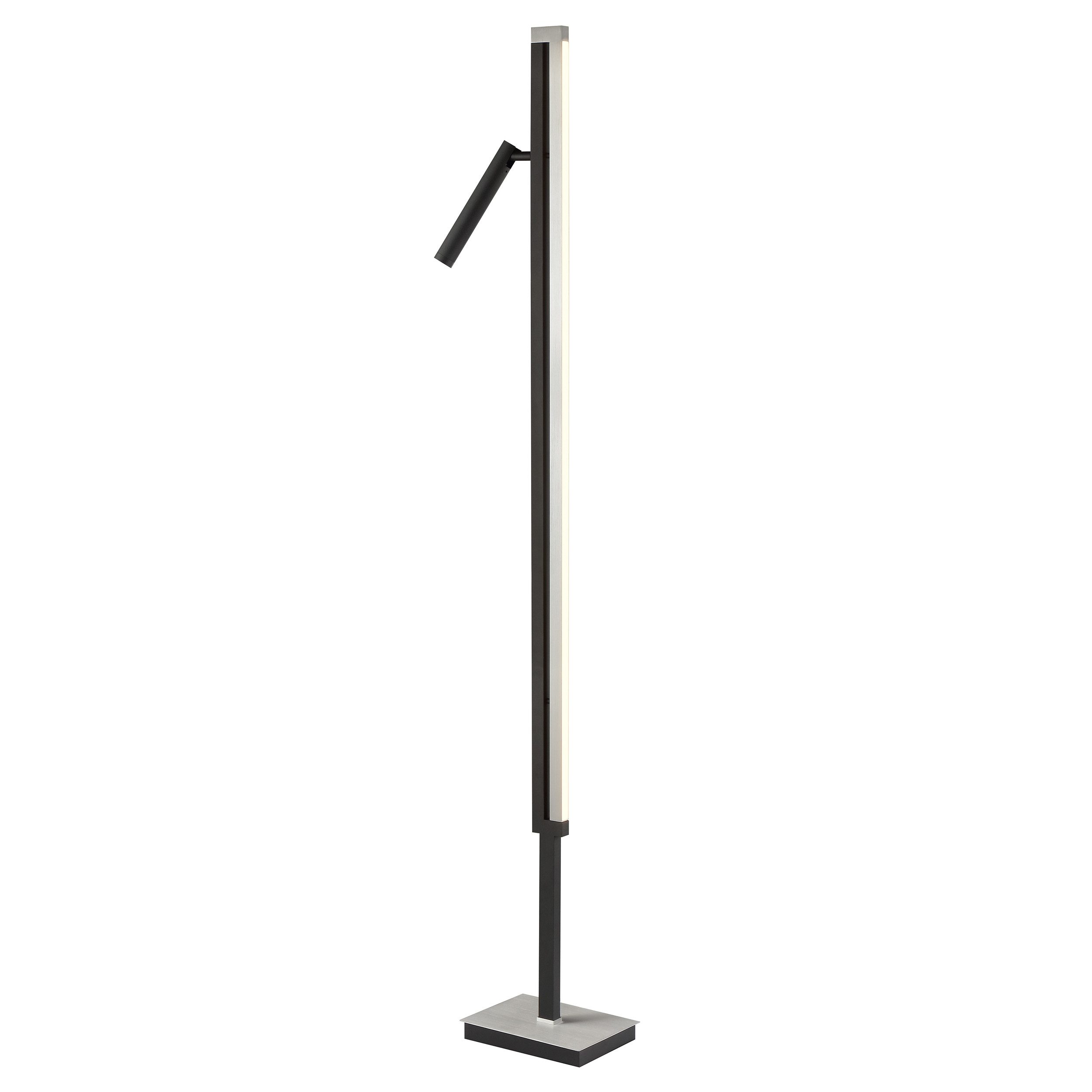 lumiCouture LED Stehlampe Pulse, Dimmfunktion, Memoryfunktion, LED fest integriert, Warmweiß, 150 x 22 x 16 cm, 2700 lm, 2700 K, gebürstetes Aluminium/schwarz