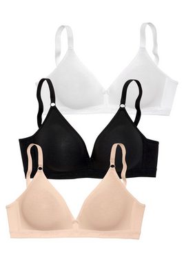 petite fleur Bralette-BH (Packung, 3 Stück) ohne Bügel im Triangel-Schnitt aus Baumwolle, Basic Dessous