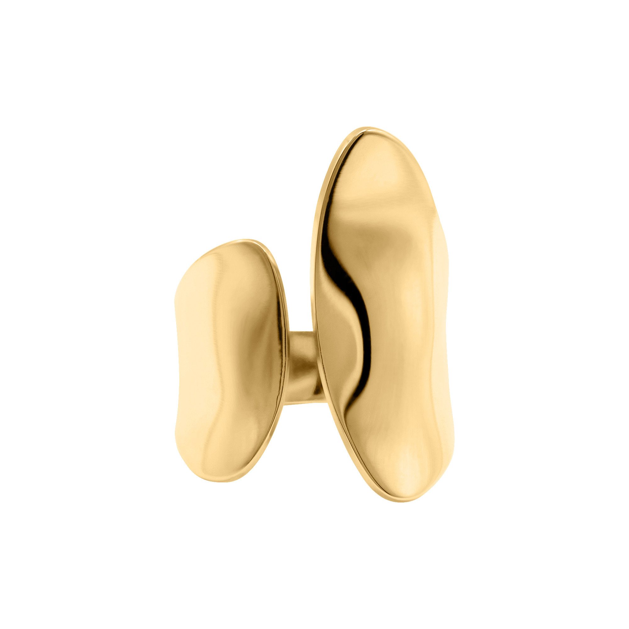 Heideman Fingerring Makoa goldfarben (Ring, 1-tlg., inkl. Geschenkverpackung), Fingerring organische Form
