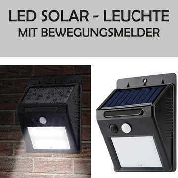Bestlivings LED Solarleuchte SL-04579, LED fest integriert, kaltweiß, LED Solar-Lampe mit Bewegungsmelder, IP44, Outdoor Wandleuchte