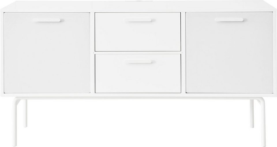 Hammel Furniture Media-Board Keep by Hammel, AV-Korpus auf Sockel, 2  Schubladen und 2 Stofftüren, Breite 113,8 cm