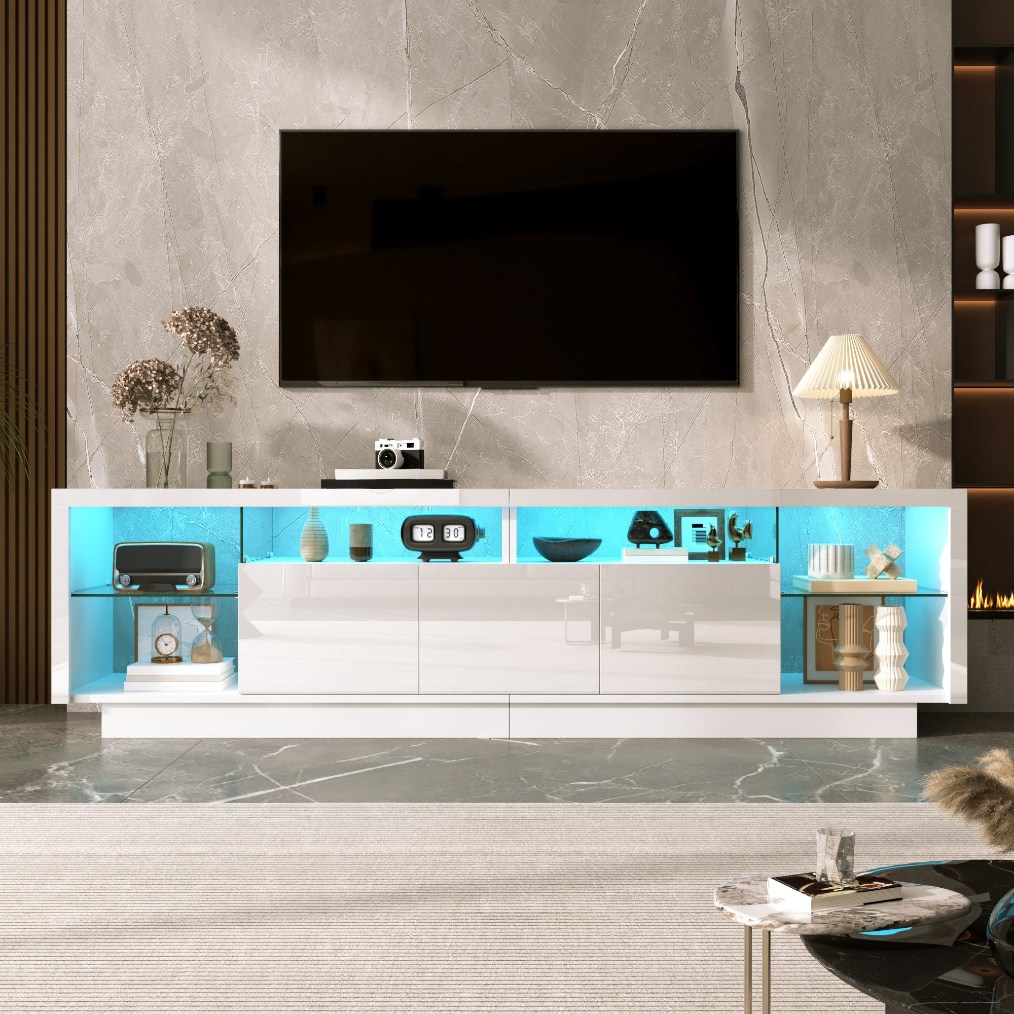TV-Schrank Lowboard / TV‑Schrank / TV‑Lowboard mit LED Beleuchtung