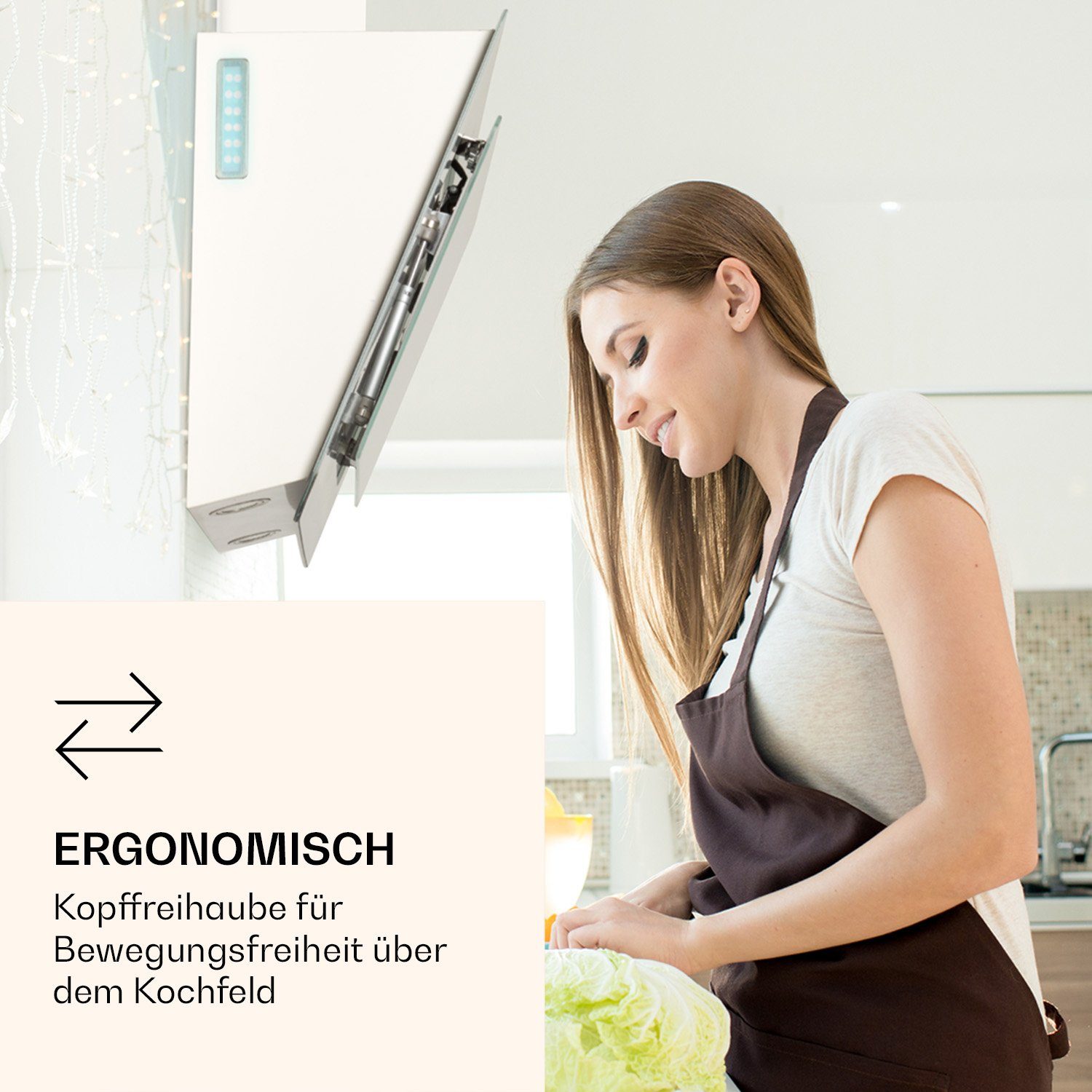 Klarstein Deckenhaube Aurora Smart Aurora Smart, Abzugshaube kopffrei Abluft Haube Umluft Umlufthaube Kopffreihaube