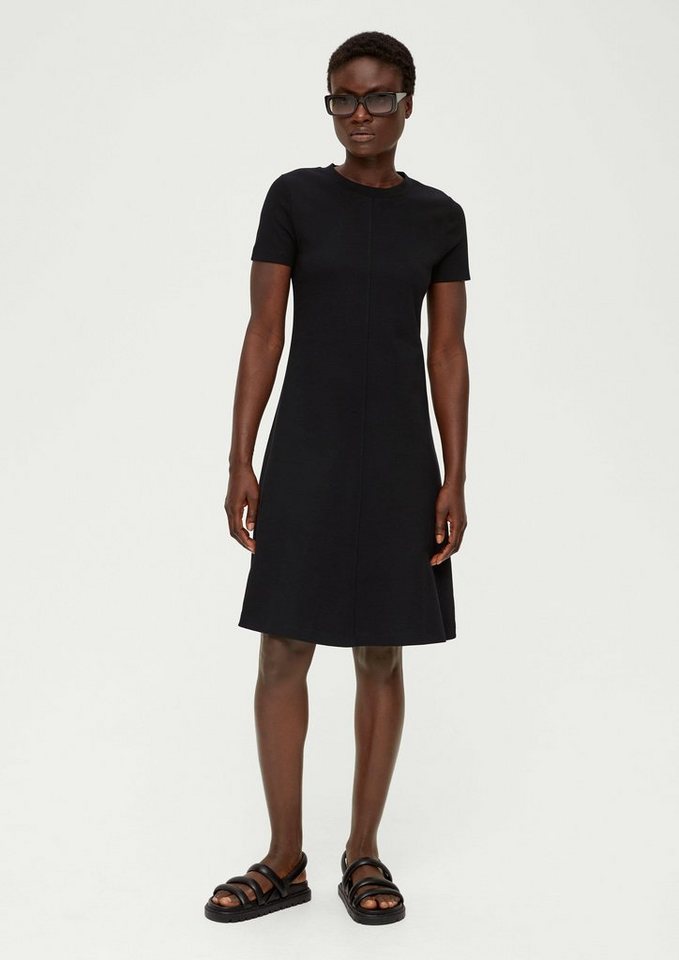 s.Oliver BLACK LABEL Minikleid Kleid aus Jersey Ziernaht, Label-Patch