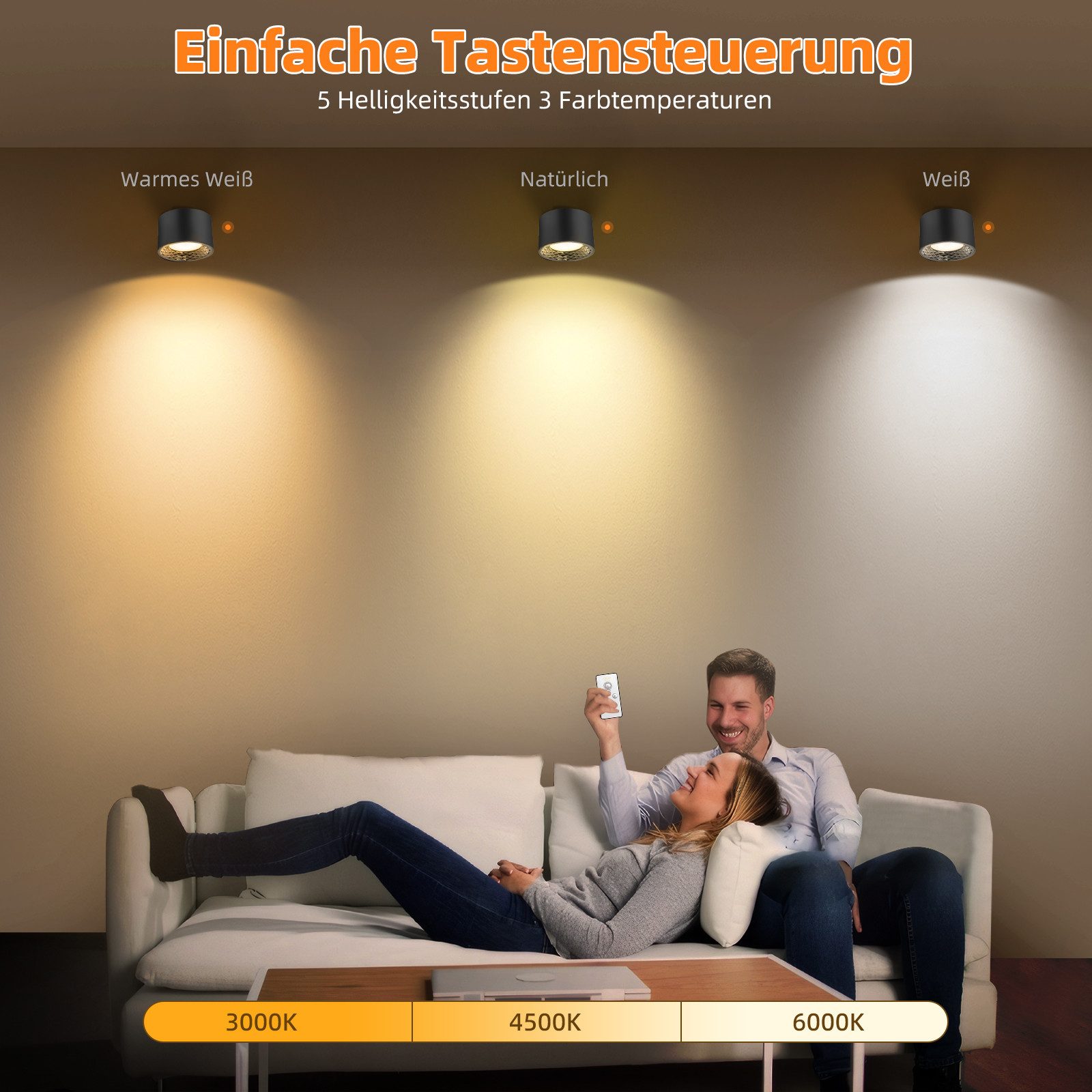 QUBEBU Wandstrahler 1/2/4 Stück, Wandlampe mit günstig online kaufen