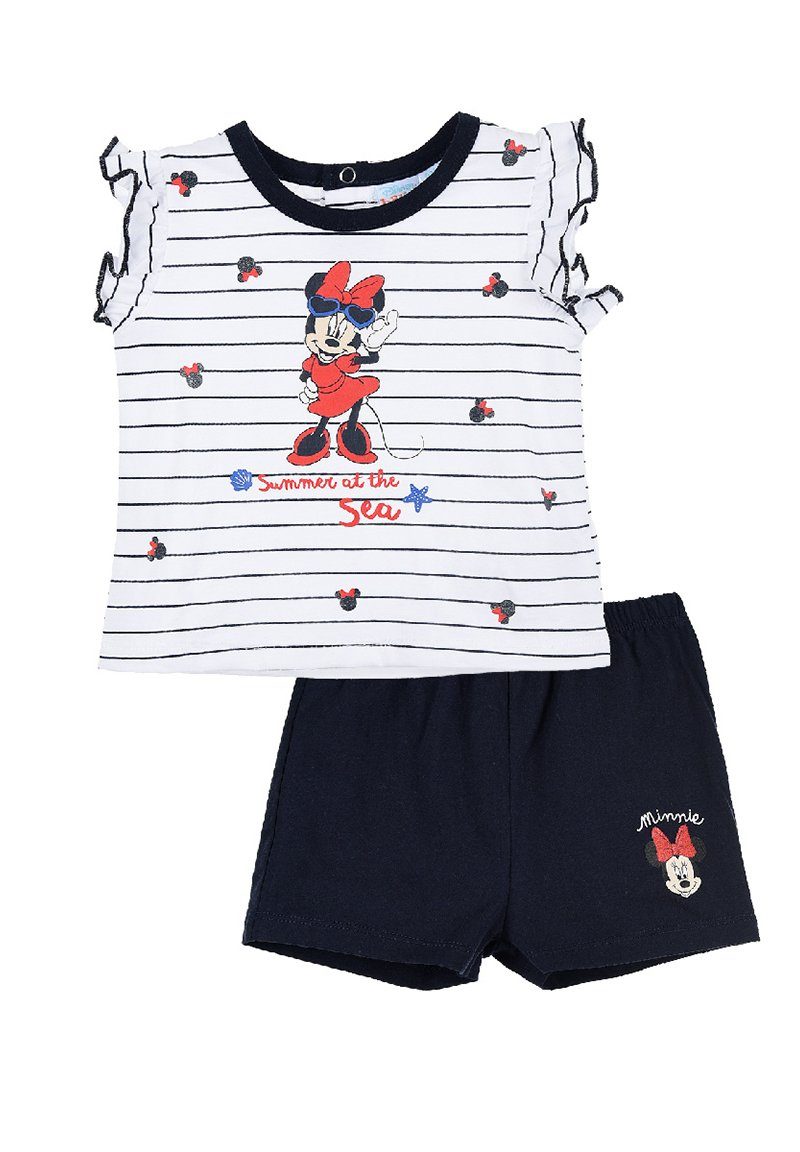 Disney Minnie Mouse T-Shirt & Shorts Mädchen Kinder Shorty Sommer-Set Mini Maus Dunkel-Blau