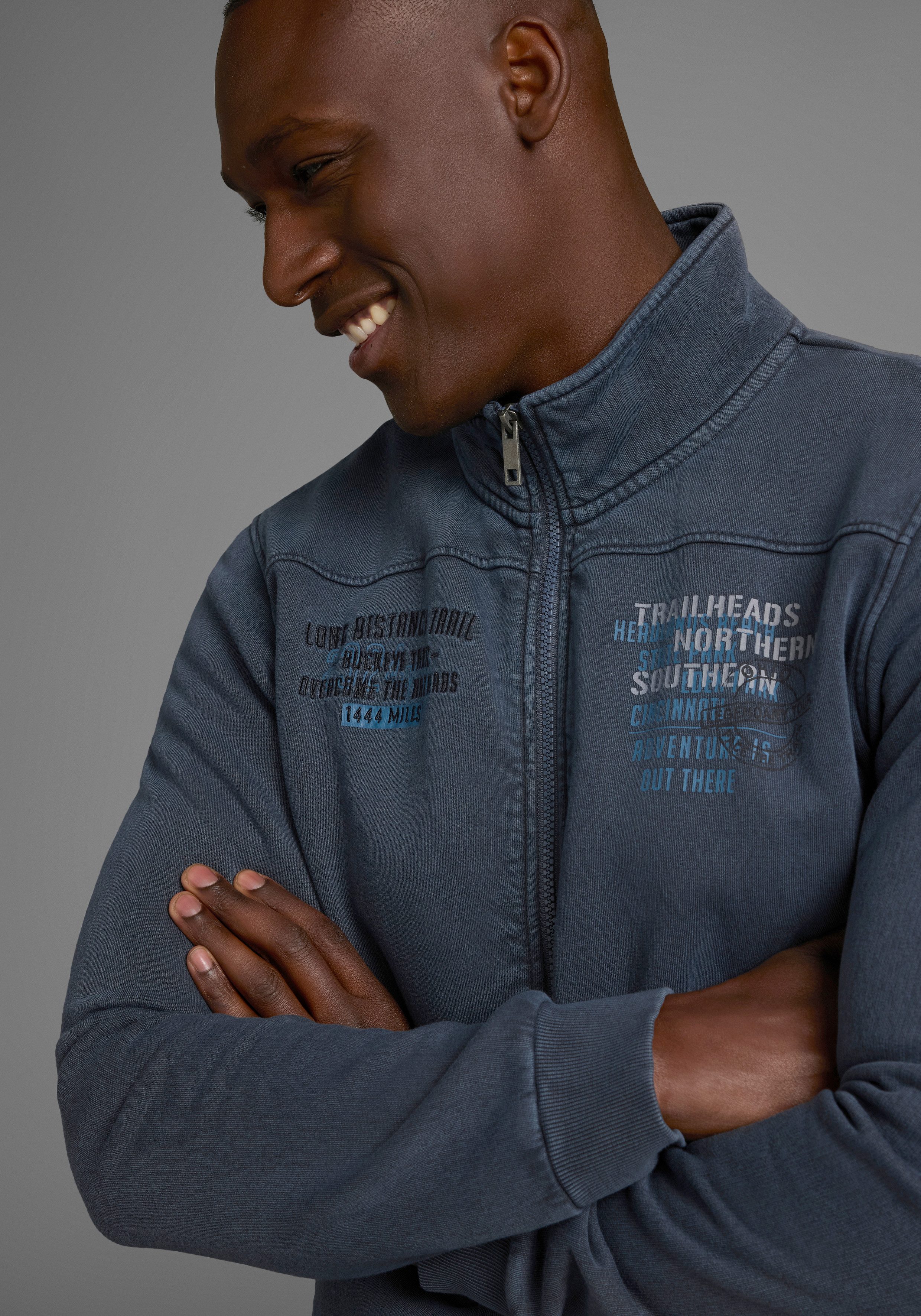 Man's World Sweatjacke mit Print und Stickerei