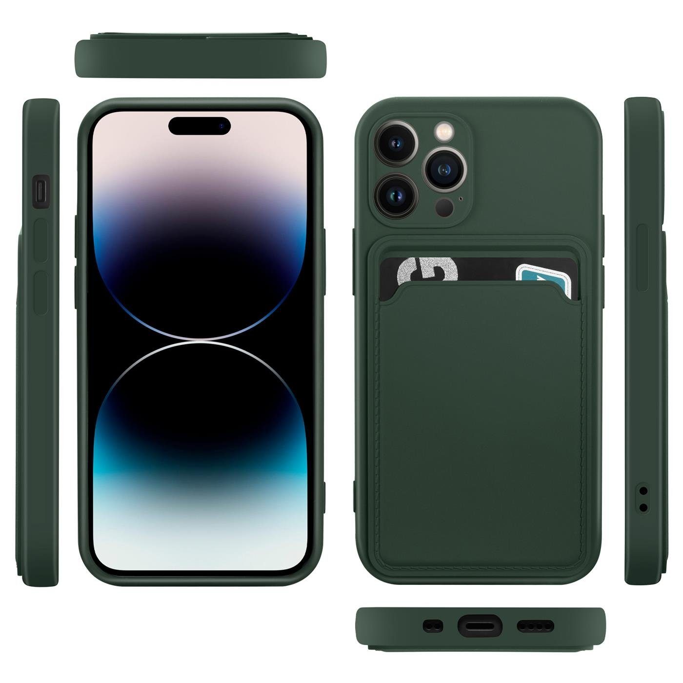 CoolGadget Handyhülle Schutzhülle mit Kartenfach für Apple iPhone 16 Pro Max 6,9 Zoll, Silikon Case Slim TPU Cover Tasche mit Aufbewahrung EC Karte Ausweis – Bild 2 von 5