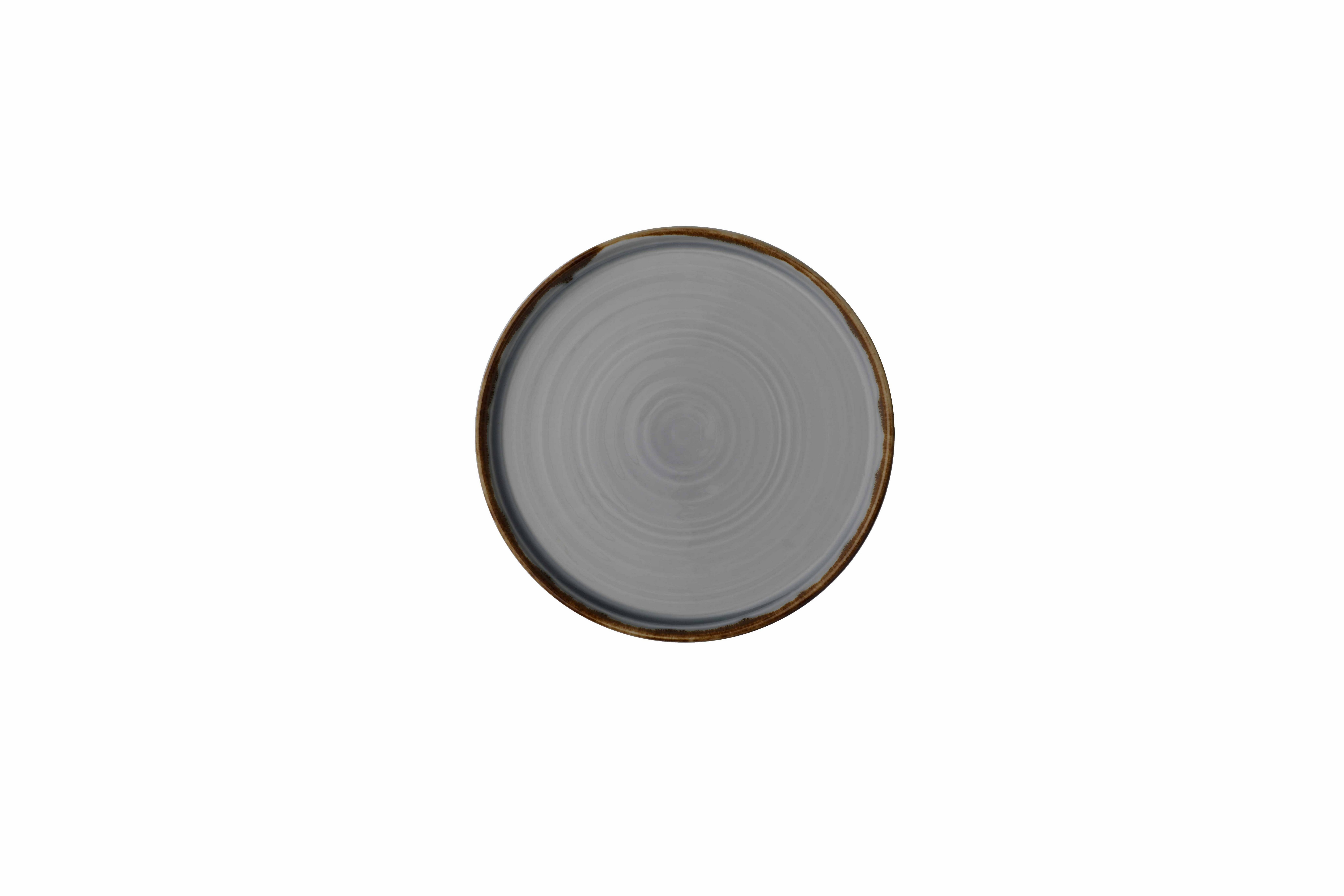 Dudson Teller-Set Dudson Harvest Grey Runder Teller mit erhöhtem Rand, 21 cm, grau, 6, Feinstes Porzellan