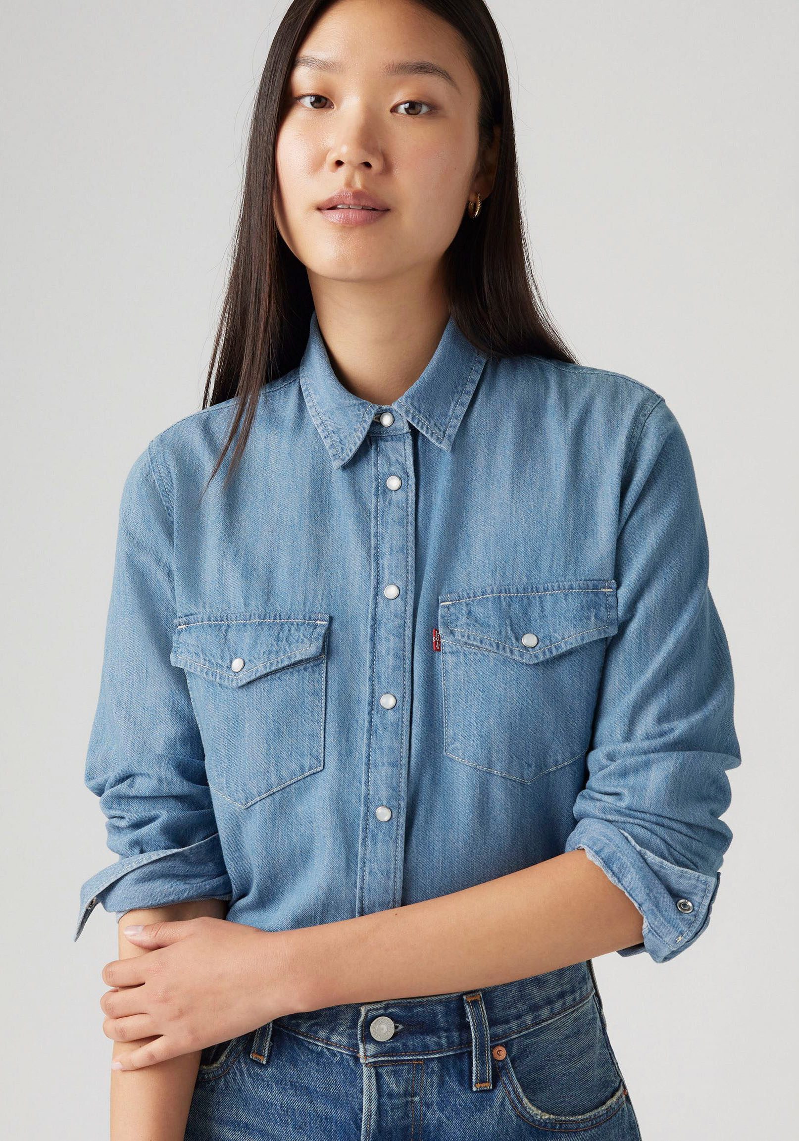 Levi's® Jeansbluse ESSENTIAL WESTERN mit Brusttaschen mit Druckknöpfen günstig online kaufen