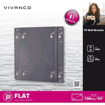 Vivanco TV-Wandhalterung, (bis 55 Zoll, 1-tlg., Sehr flaches Profil, Schnell & einfach zu installieren, VESA)