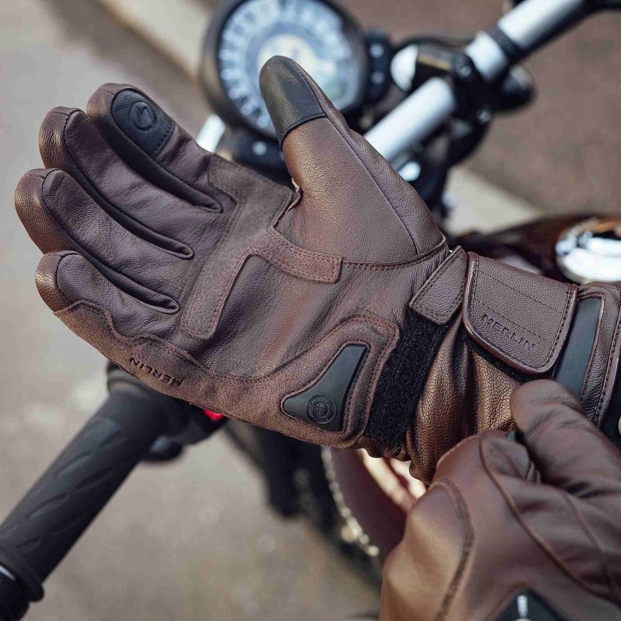 Merlin Motorradhandschuhe Bednell D3O beheizte wasserdichte Motorradhandschuhe beheizbar,lange Stulpe,Touchscreenbedienung möglich,wasserdicht