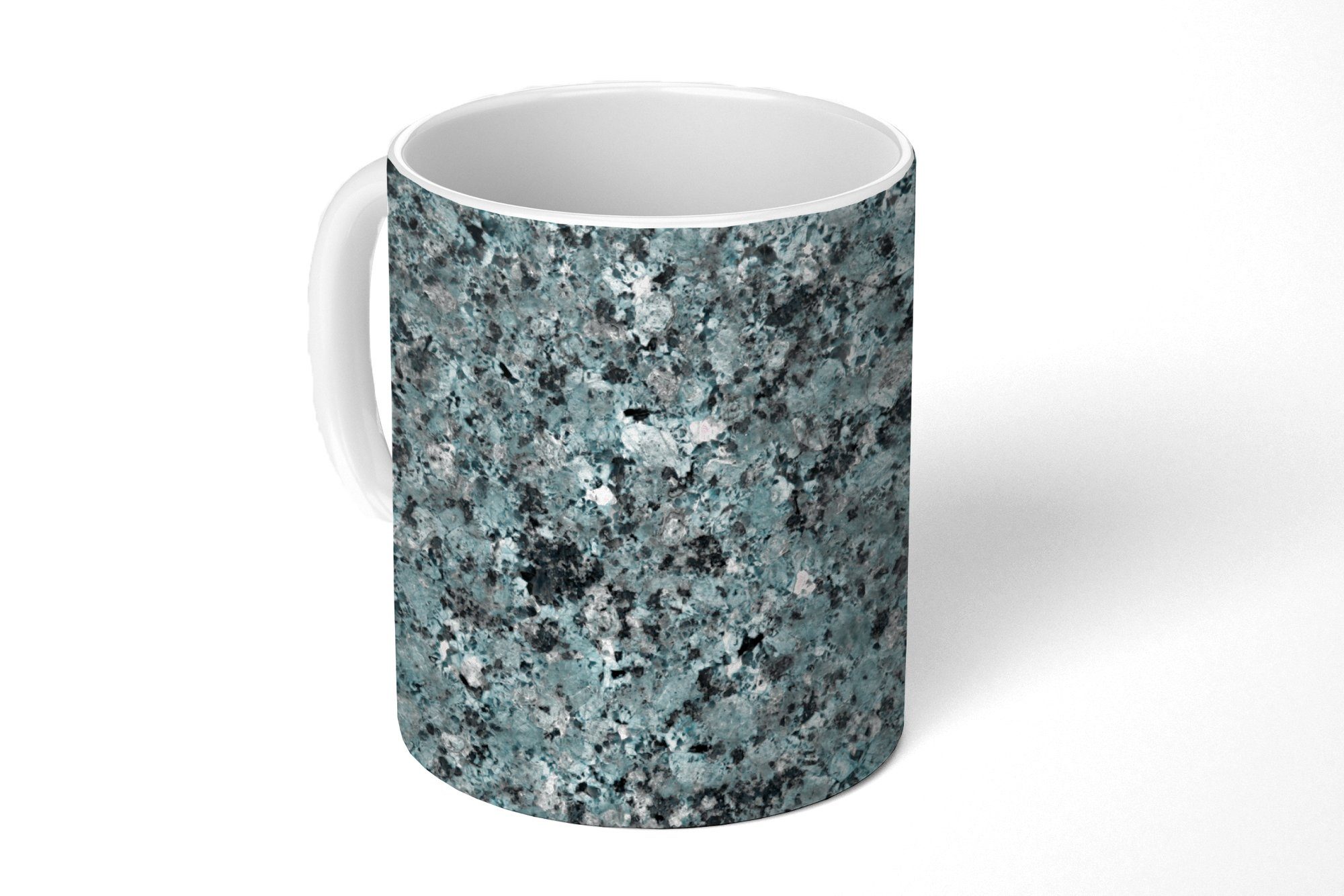 Geschenk Granit Schwarz, Becher, Teetasse, Tasse - MuchoWow Teetasse, Blau Kristalle Keramik, - - Kaffeetassen,