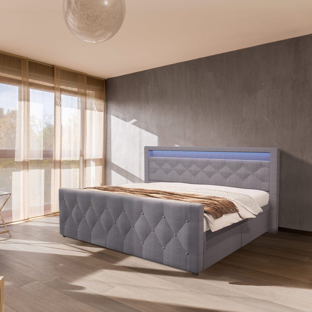 HOME DELUXE Polsterbett VELARA (inkl. Stauraum, günstig online kaufen