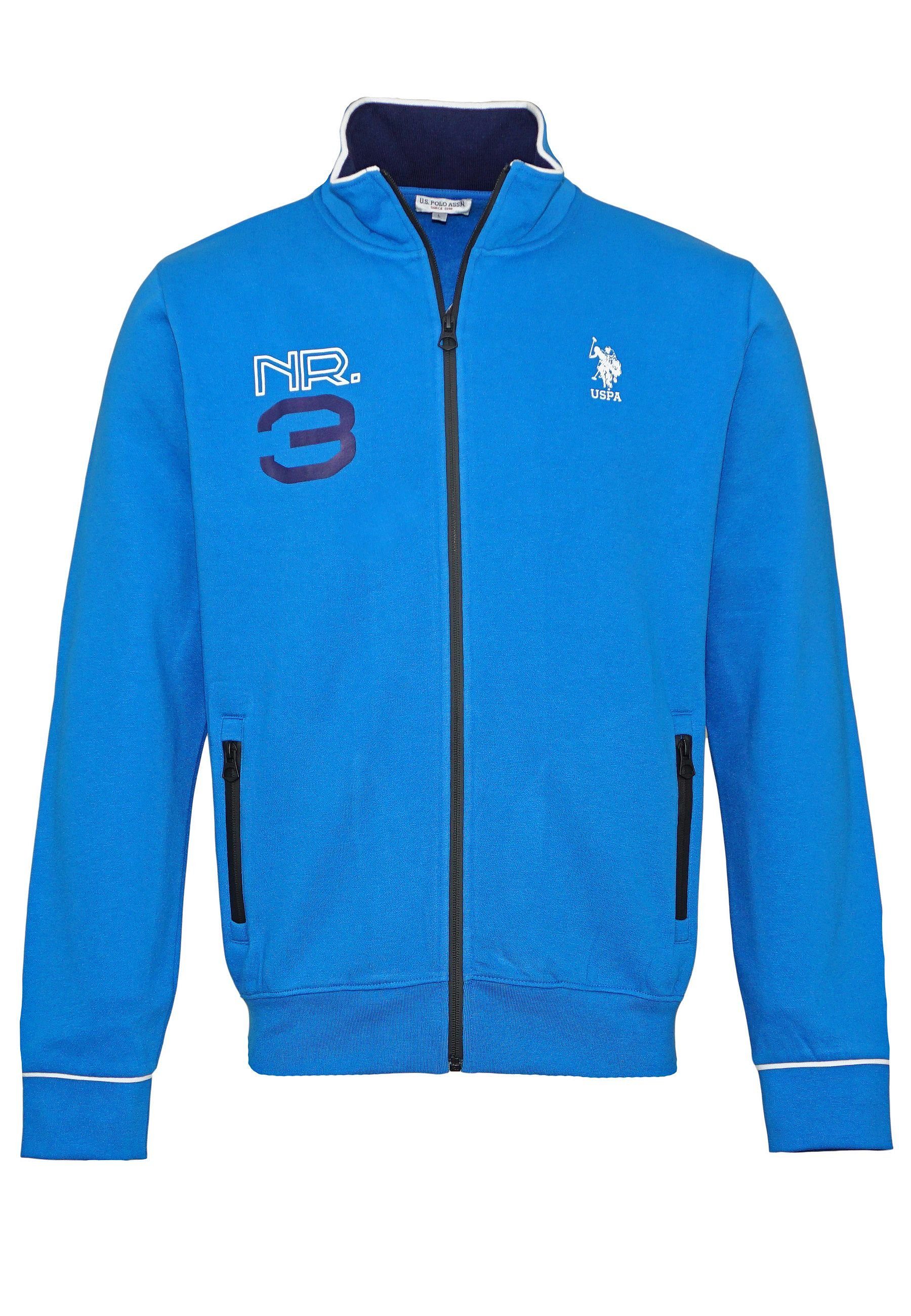 U.S. Polo Assn Sweatjacke Jacke Full Zip Sweatjacket Pro No.3 blau