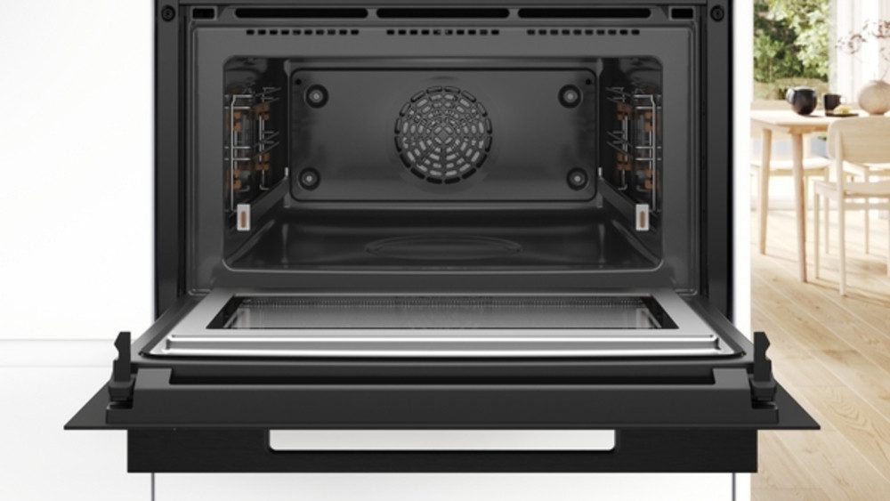 BOSCH Backofen mit Mikrowelle Serie 8 CMG978NM1 Einbau-Kompaktdampfbackofen mit Mikro 60 x 45 cm matt, Pyrolyse-Selbstreinigung