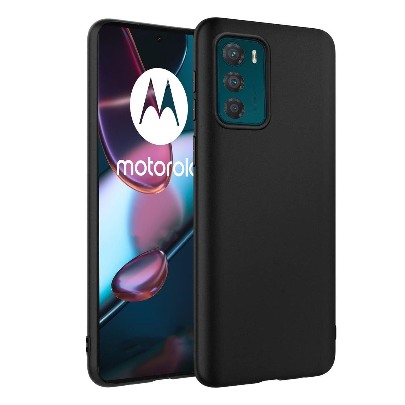 CoolGadget Handyhülle Handy Schutzhülle für Motorola Moto G42 matt schwarz 6,4 Zoll, Silikon TPU Hülle Schutz Tasche Cover schlicht Slim Case