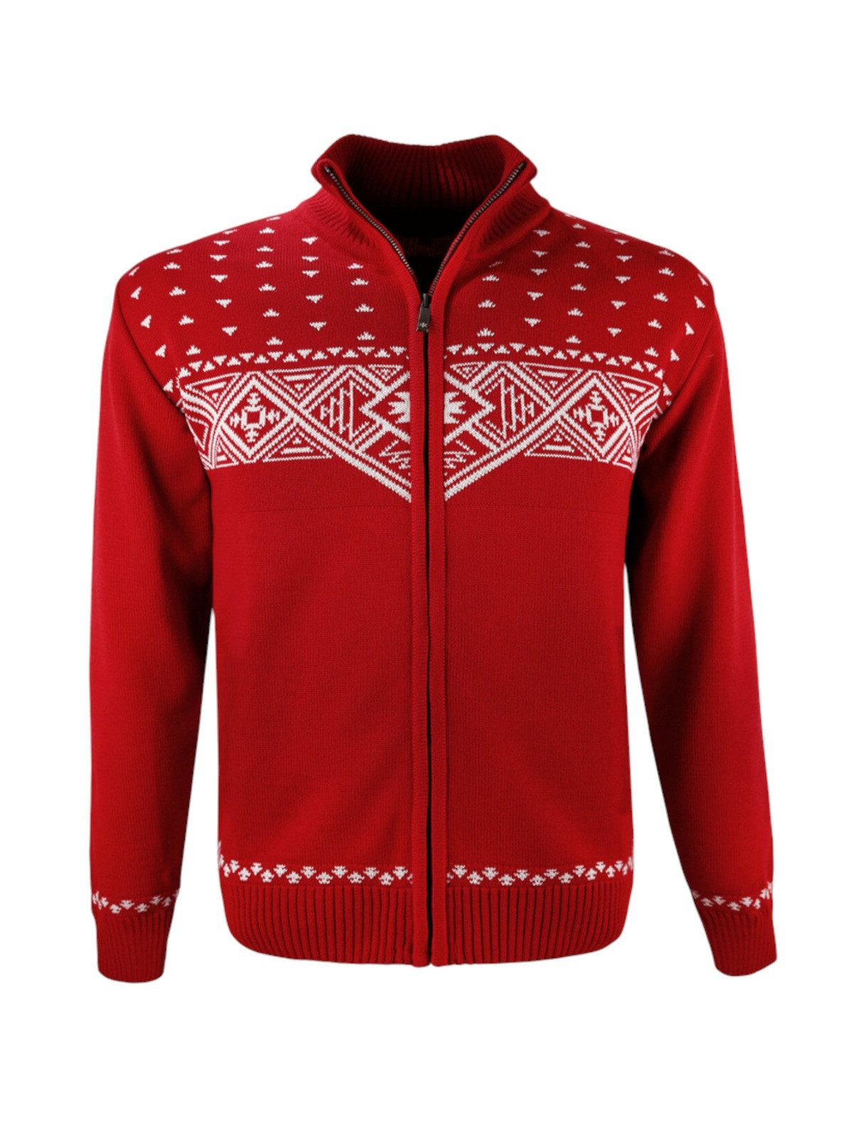 kama Sweater Pullover 4065 Full Zip (Merinowolle) rot Herren