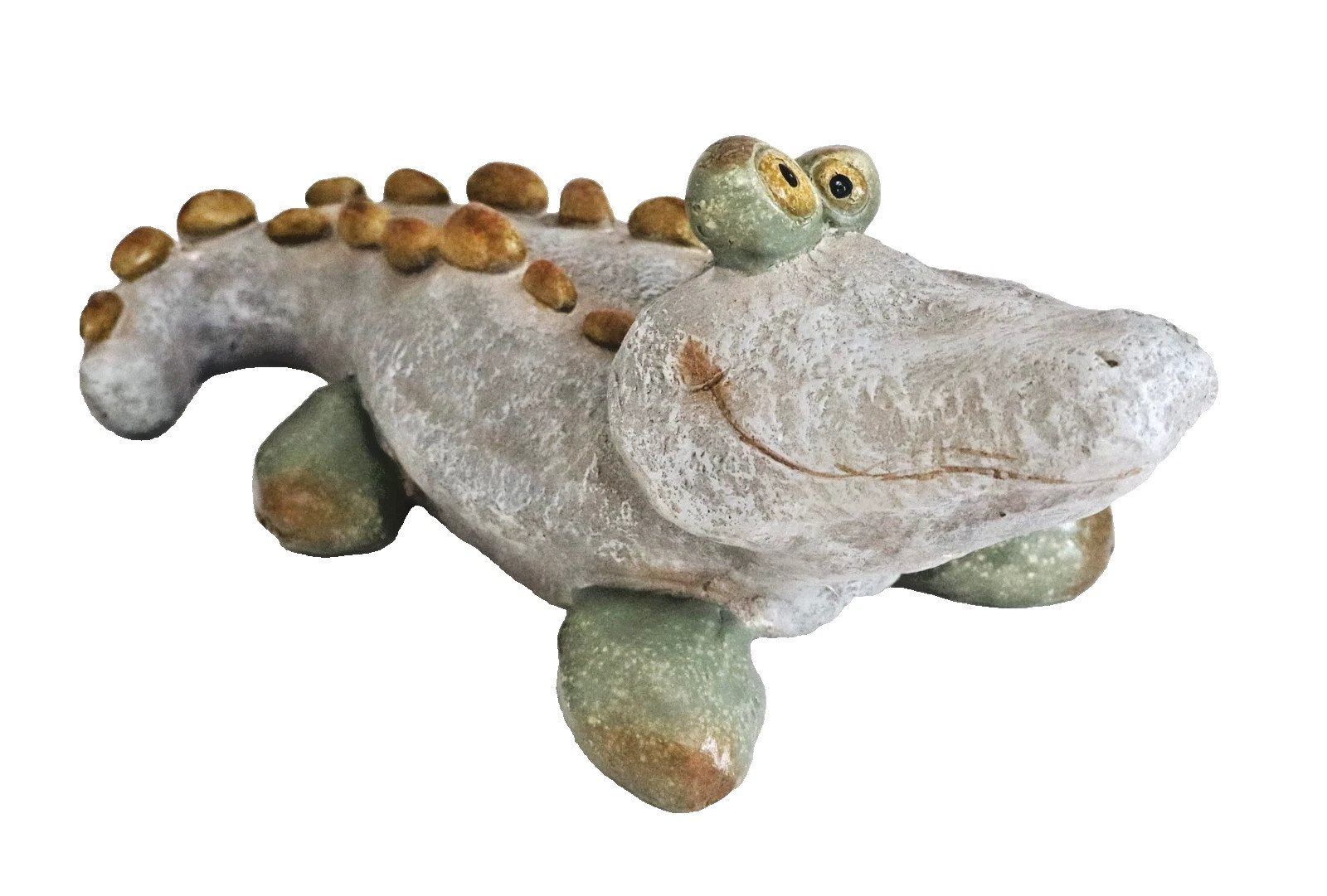 Kaufhaus le petit Tierfigur Deko Krokodil Alligator Echse Kaiman Gecko Garten Tier Figur Skulptur, Lurch Dekofigur Dekoskulptur Dekoobjekt aus Keramik