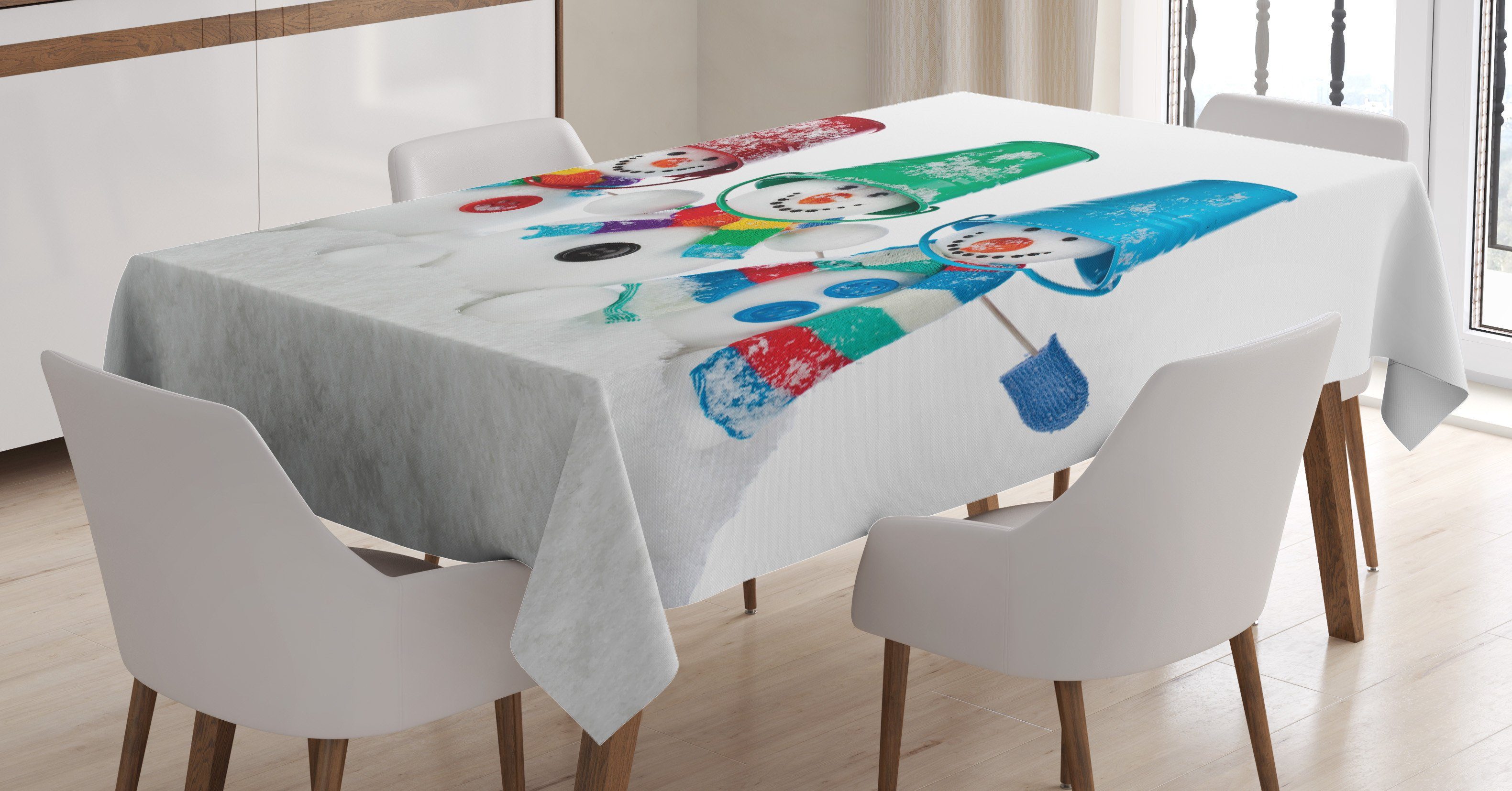 Handschuhe Schals Tischdecke Bereich Schaufeln Waschbar Farben, und Farbfest Abakuhaus Für geeignet Schneemann den Klare Außen