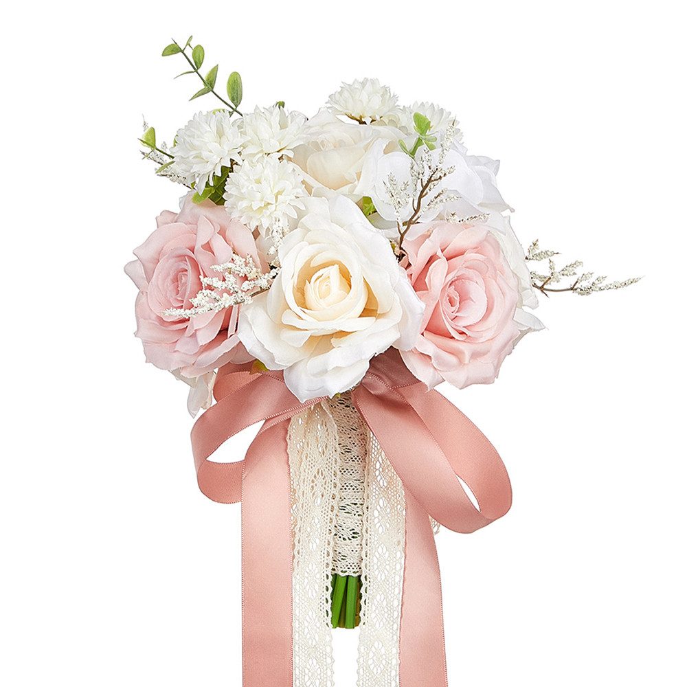 Kunstblumenstrauß Brautsträuße, künstliche Rosen, Handgefertigt, Romantisch, Agger, für Braut, Brautjungfer, Blumenstrauß