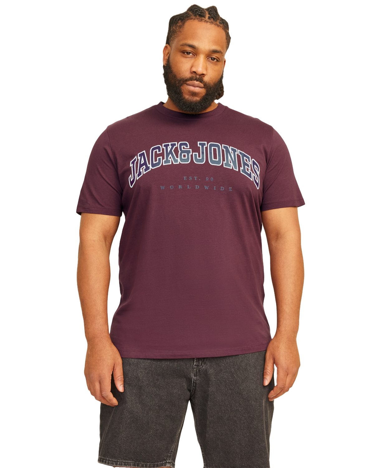 Jack & Jones PlusSize Print-Shirt Weites Shirt mit Printdruck (Spar-Set, 5er-Pack)