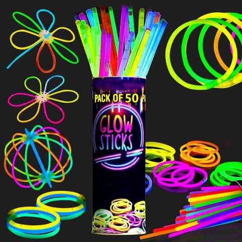 Montegoni Knicklicht 50 Stk. Knicklichter, Armreifen, Leuchtstäbe, Glowsticks, Party Leuchte Deko, Neon-Leuchtstäbe, Glowing Sticks