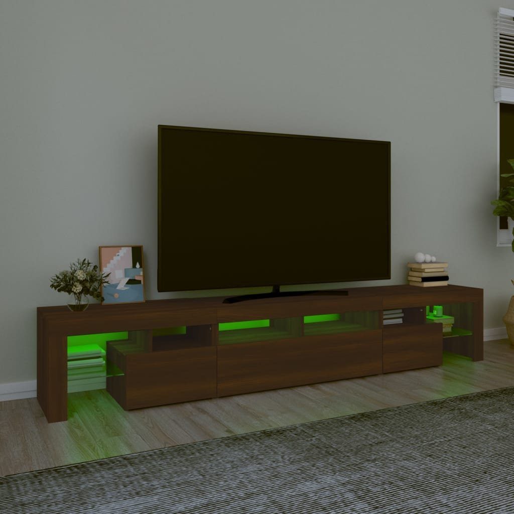 230x36,5x40 TV-Schrank Eiche LED-Leuchten mit vidaXL Eichen-Optik TV-Schrank (1-St) cm Braun Braune
