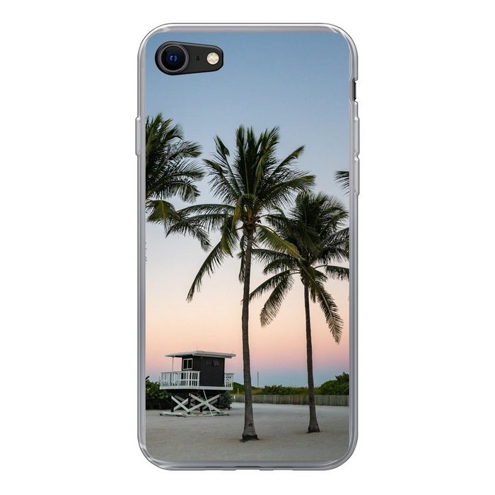 MuchoWow Handyhülle Die Palmenreihe am Strand Handyhülle Apple iPhone 8 Smartphone-Bumper Print Handy Schutzhülle