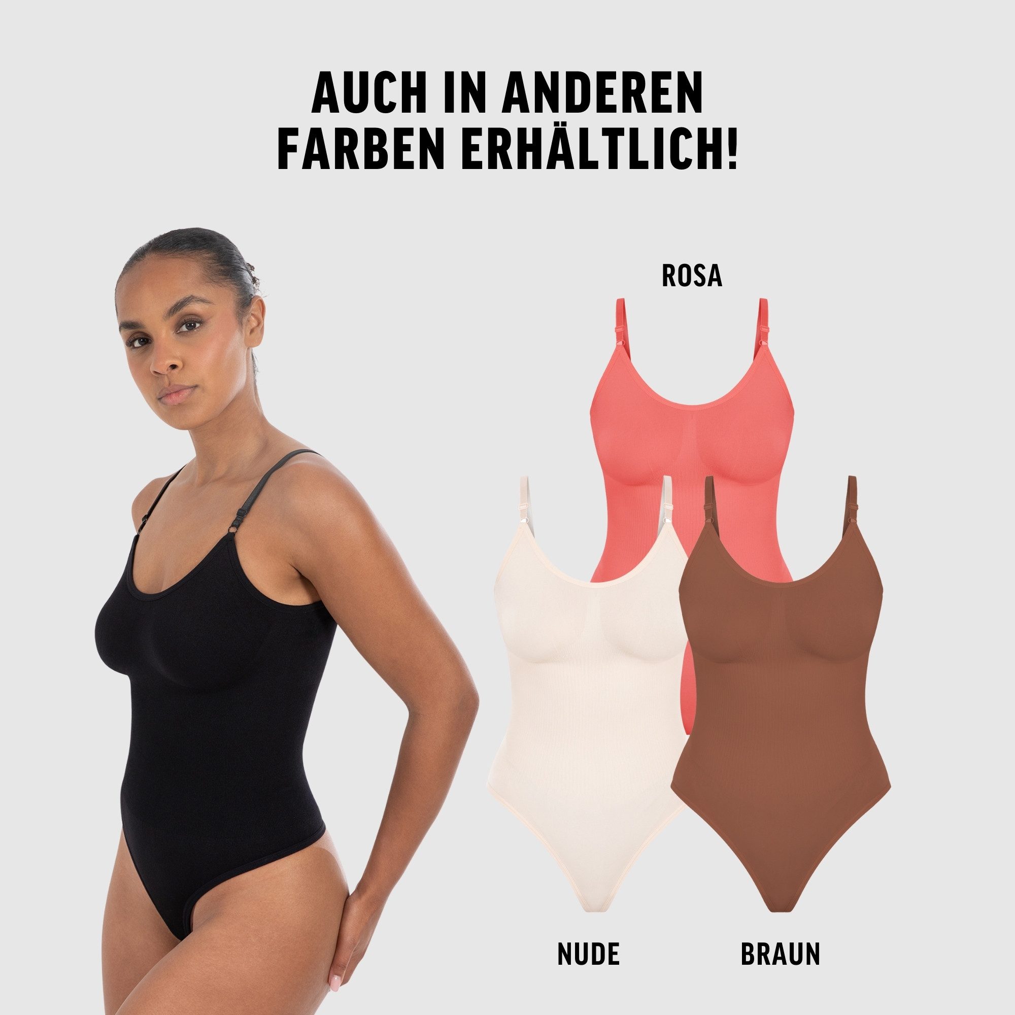 Smilodox Miederbody 3x Nysa Bodysuit, Formbody mit V-Ausschnitt, figurformend Figurformend, Strech, Rückenauschnitt, V-Ausschnitt – Bild 4 von 5
