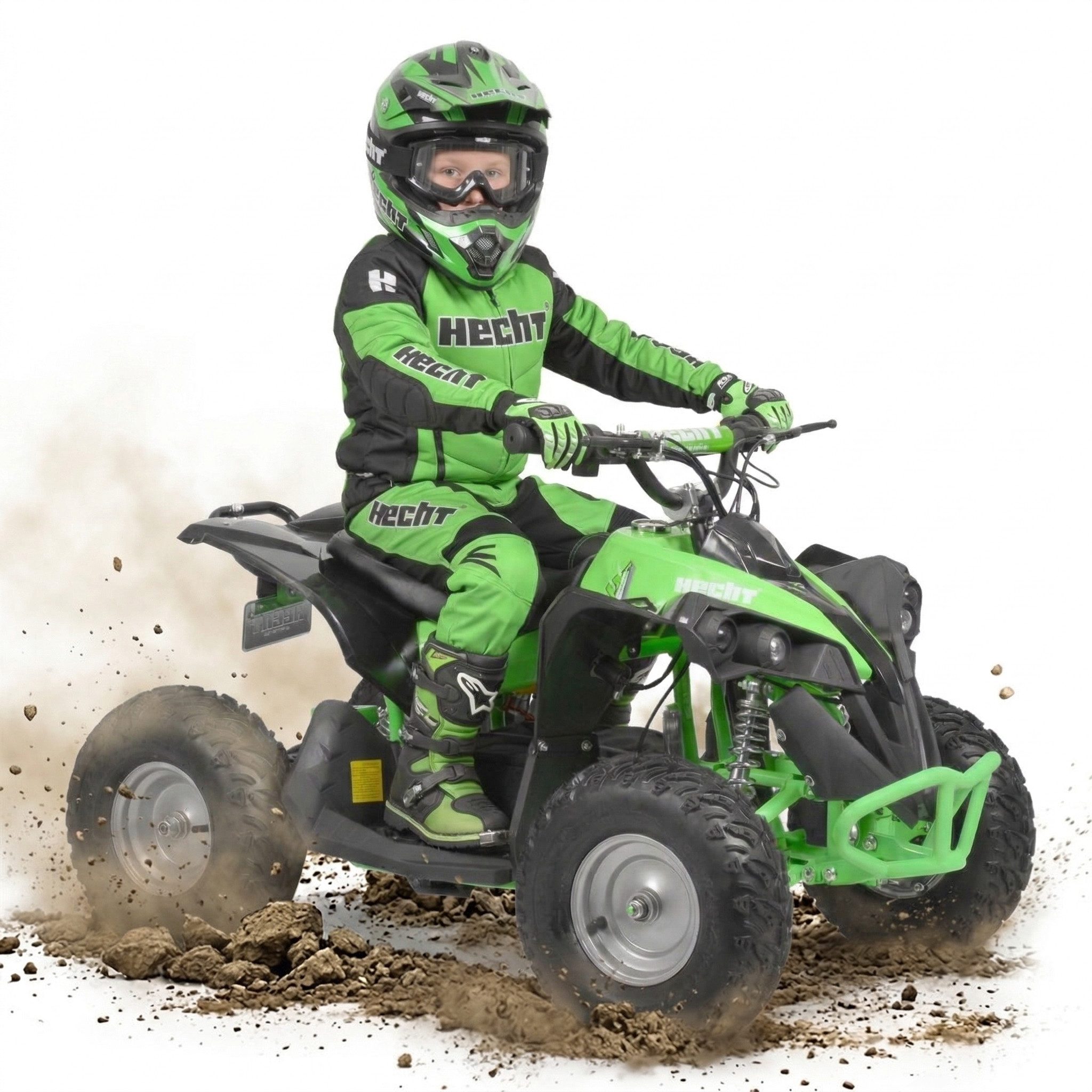 Hecht Elektro-Kinderquad Mini Kinder Quad 1060W 36V bis 35 km/h, Belastbarkeit 70 kg, LED-Frontscheinwerfer, 3 Gänge