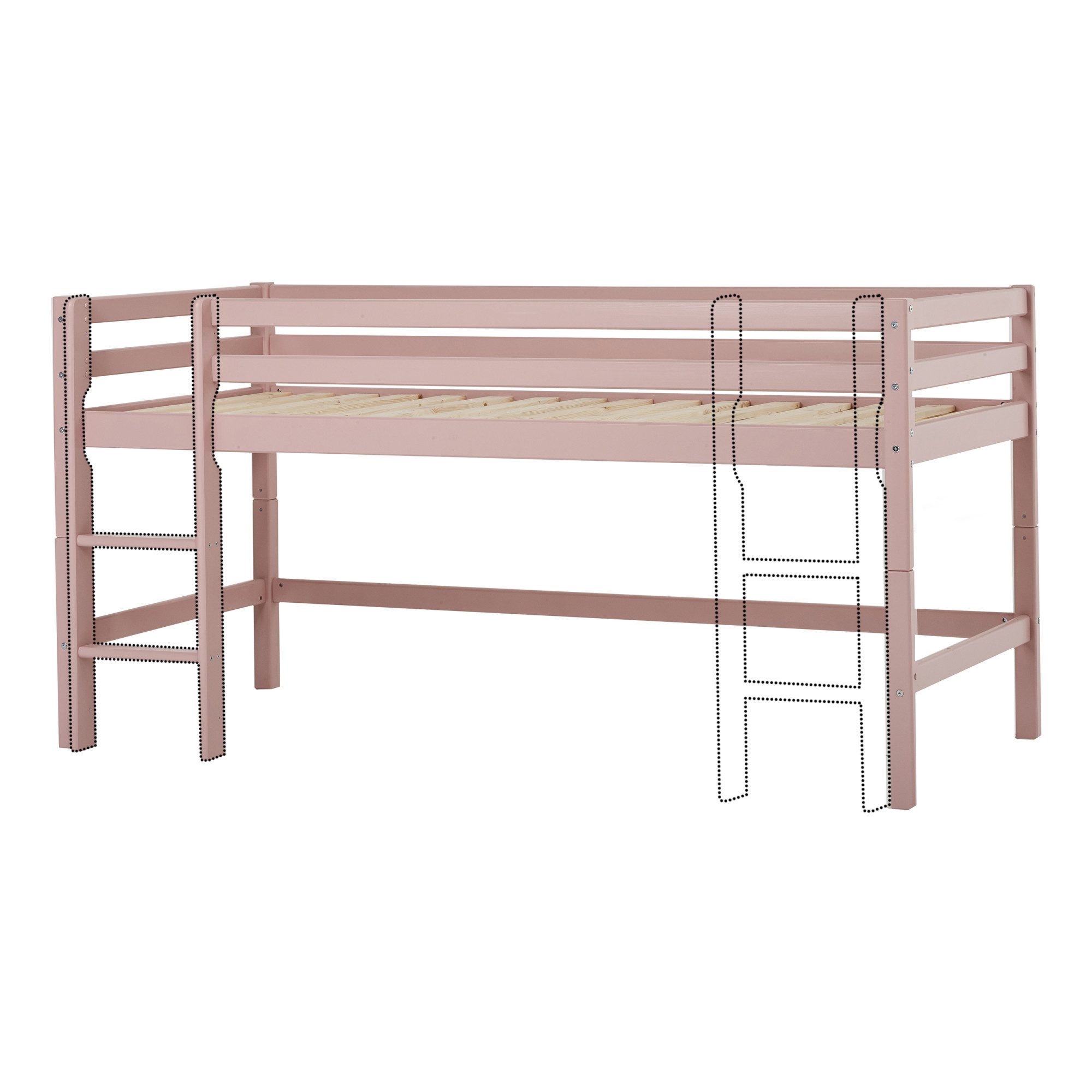 Hoppekids Hochbett ECO Dream MY COLOR (Set, Bett) 90x200, umbaubar in Einzelbett, 4 Farben