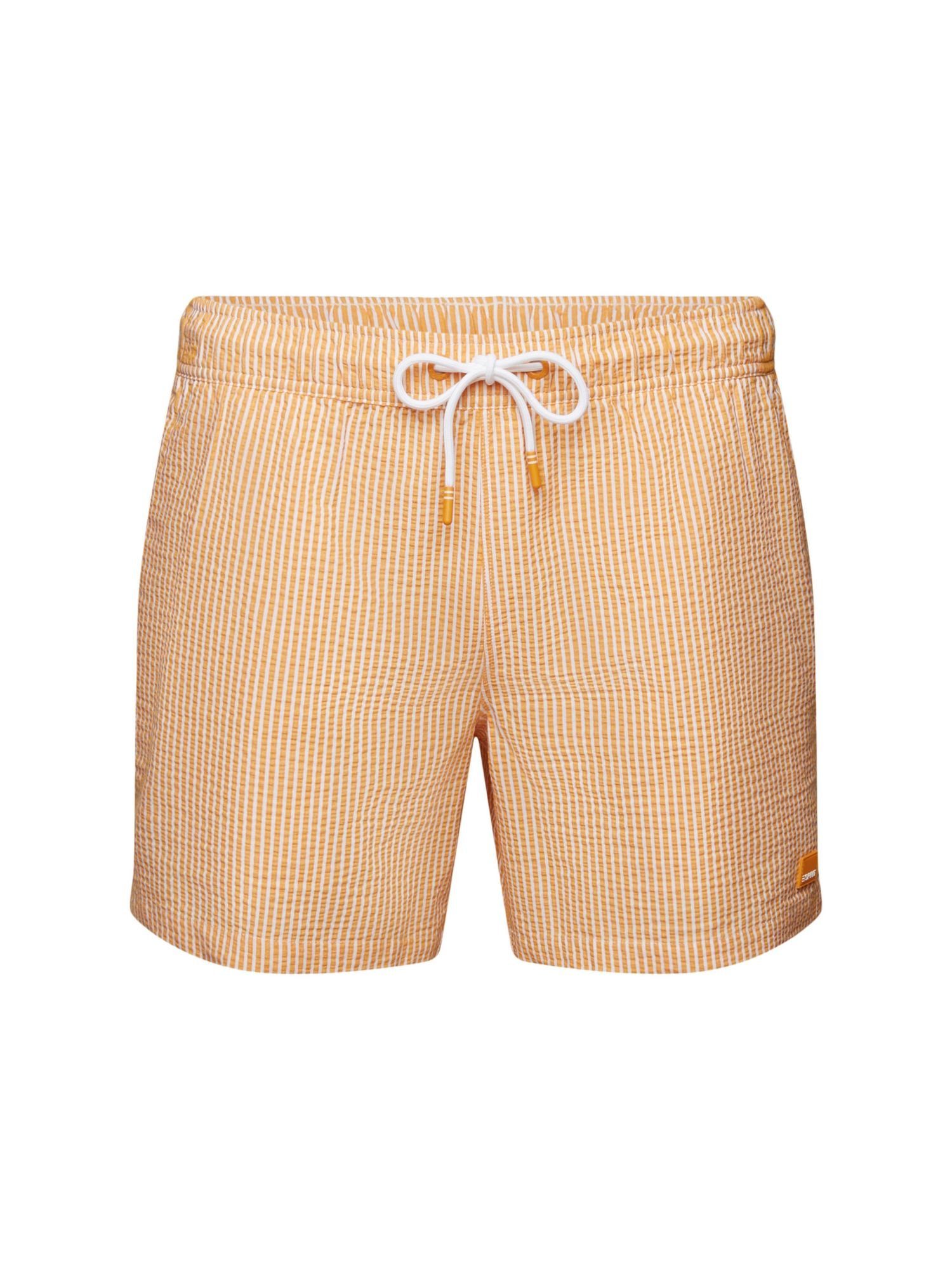 Esprit Badeshorts Strukturierte Badeshorts ORANGE Streifen mit