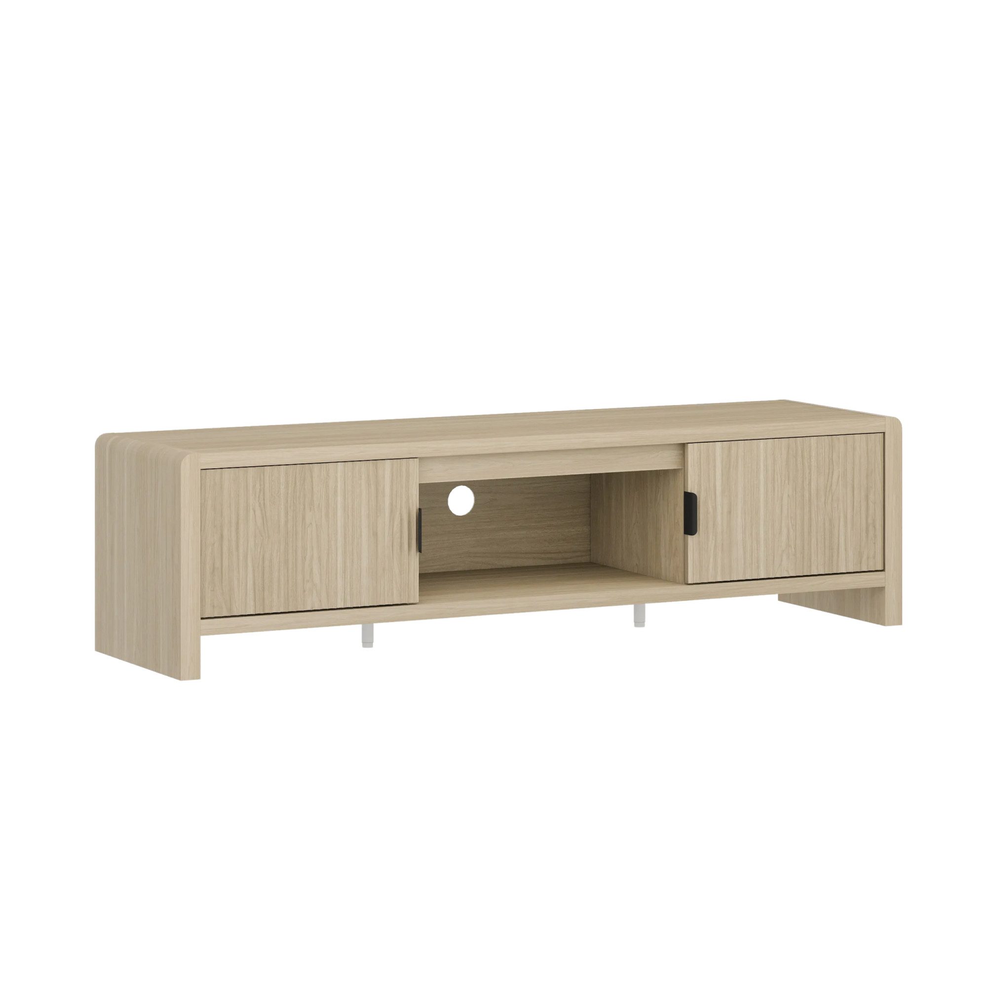 en.casa TV-Schrank »Lukkodso« mit 3 Fächern und 2 Türen 150x40x40 cm Eicheoptik – Bild 4 von 5